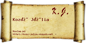 Kozó Júlia névjegykártya