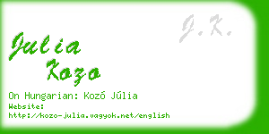 julia kozo business card